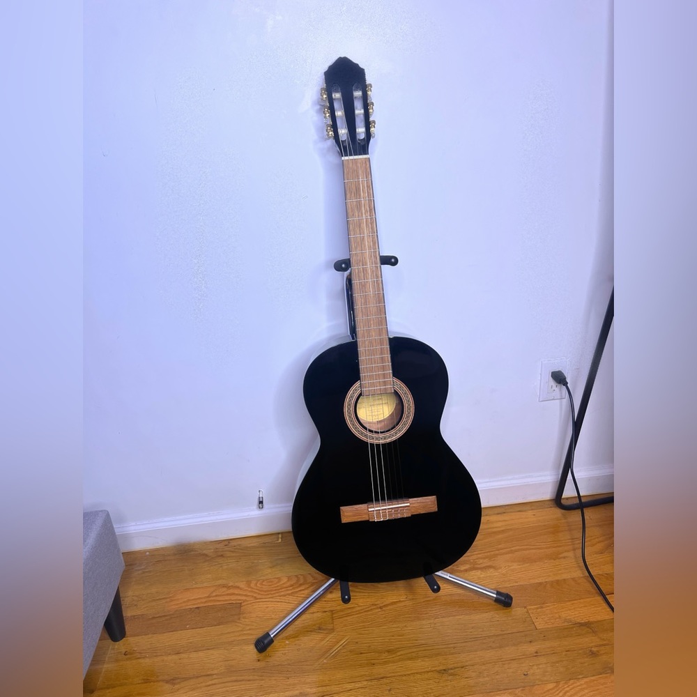 Selling a stunning acoustic guitar bundled with a sturdy stand and case